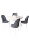 Hanah Home Juego de Mesa y Sillas de Comedor 5 Piezas Blanco y Humo 90x90 cm